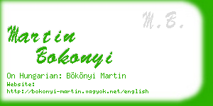 martin bokonyi business card