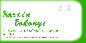 martin bokonyi business card